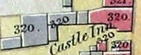 Castle Inn and outbuildings from New Brentford tithe map