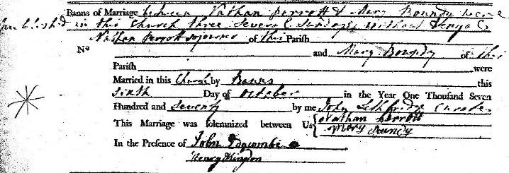1770 marriage register entry