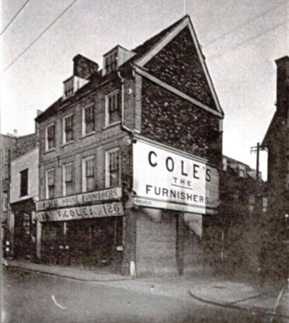 view showing Coles House Furnishers, a 3-storey brick built property