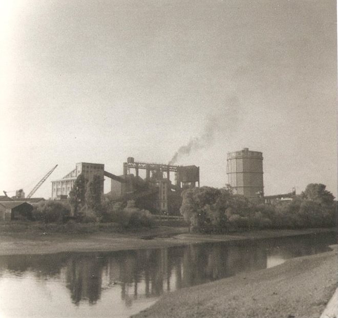 View across the Thames to Brentford Gas Works