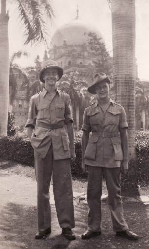 Bill Ker (1919-2013), left, on active service in Bombay 1943, with schoolfriend Charles Lockyer