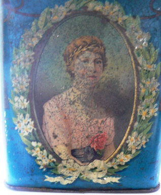 Portrait of lady on tin