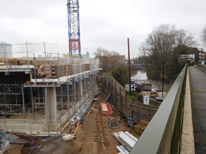 New Brentford development - first block underway