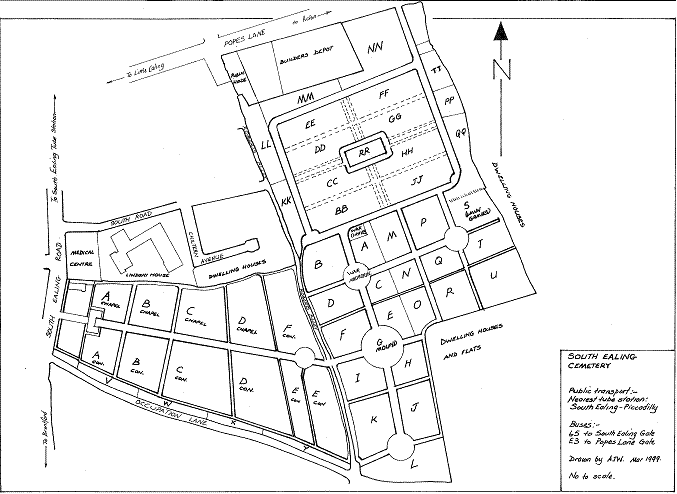 Plan of South Ealing Cemetery