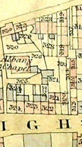 Tithe map showing stretch from Albany Place to St George' Court