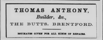 1891 advert for Thomas Anthony
