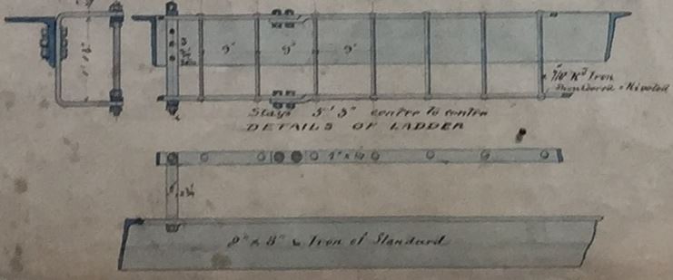 Technical drawing of ladder