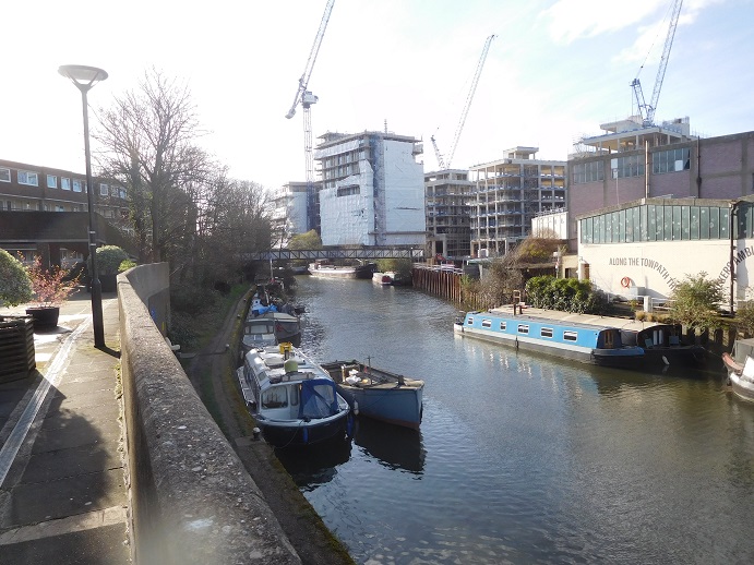 March 11 2022 view from Brentford Dock including Block K